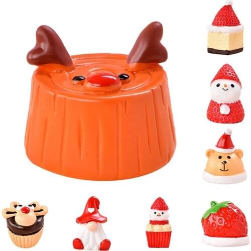 Micro Landscape Decoration Miniature Statue Eco-friendly Anti-deform Resin Fruit Shaped Xmas Miniature Ornaments for Kids Gift