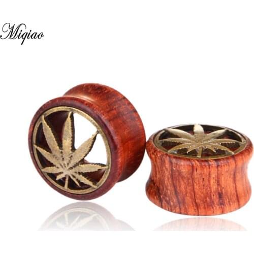 Miqiao 8-20mm Wooden Ear Tunnel Earrings Ear Stretcher Wood Expander for Women Men Plugs and Tunnels Body Piercing Jewelry