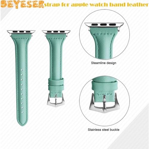 Fashion Soft Leather Strap For Apple Watch 38mm 42mm Adjustable Replacement Watchband Colorful Wristband Bracelet Accessories