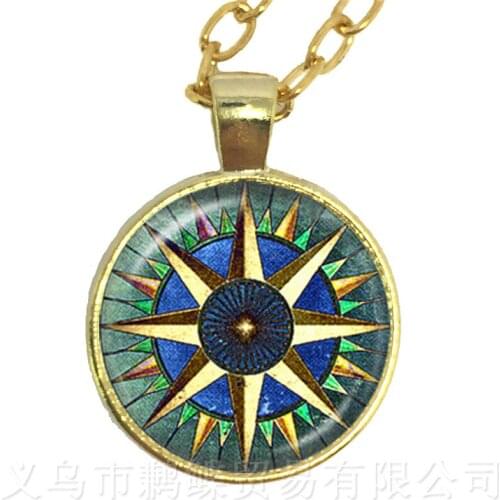 Nautical Compass Necklace 25mm Glass Cabochon Back To School Gift Graduation Gift Go In The Direction Of Your Dreams