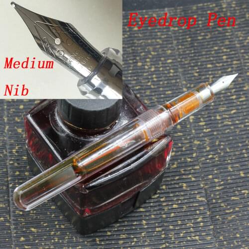 OEM(Unbrand) Transparent Clear Eyedrop Pen With Wing Sung Soft M Wet Nib(No Ink Including) Stationery Office school supplies pen