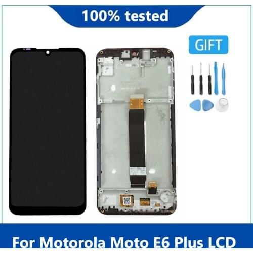 6.1" Original For Motorola Moto E6 Plus LCD Display Touch Screen Sensor Digiziter Assembly Replace For Moto E6Plus LCD Withframe