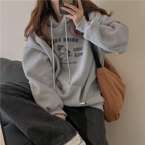 2020 Autumn Streetwear Sweatshirt Round Neck Catton Printing Long Sleeve Casual Harajuku Hoodies Sweatshirt Moletom Wn