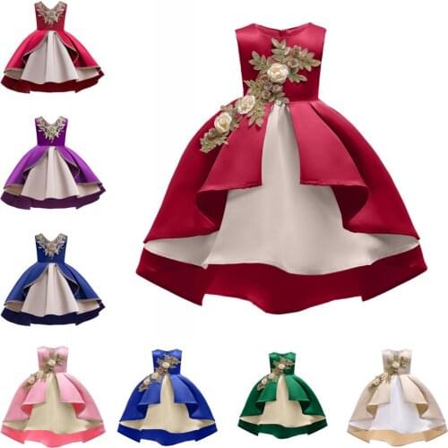 3-10Y Big girls wedding Dress Party Flowers party Fluffy Evening dress Princess Flowers Holiday childrens communion dress