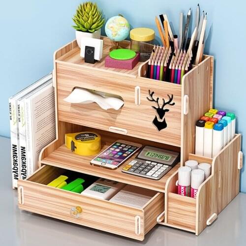 Pen holder storage box for children and students desktop simple modern creative pen holder cute oblique insertion