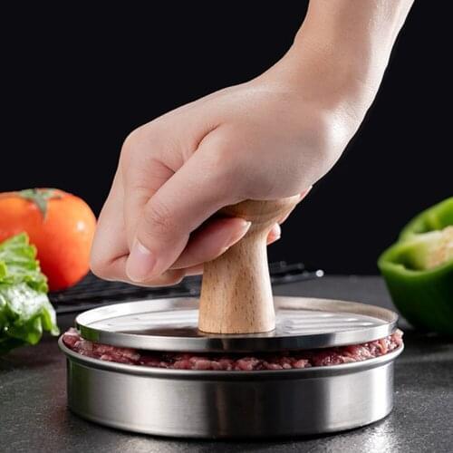Portable Kitchen Tool Beef Meat Filling DIY Manual Patty Maker Stainless Steel Hamburger Press Easy Clean BBQ Home Non Stick