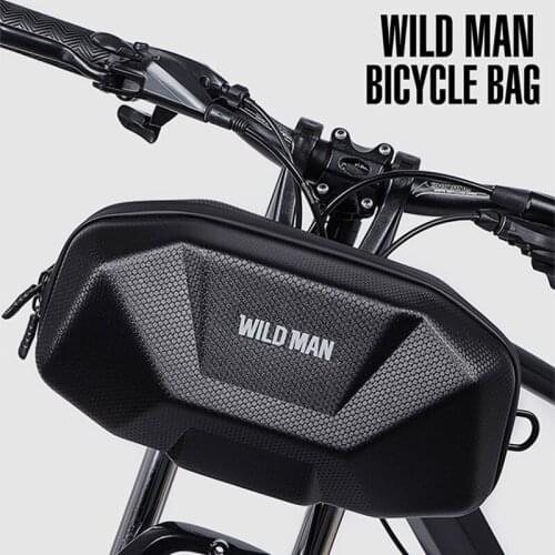 WILD MAN X9 Bicycle Handlebar Bag 3.5L EVA Hard Shell Electric Scooter MTB Road Bike Shoulder Bag Front Bag