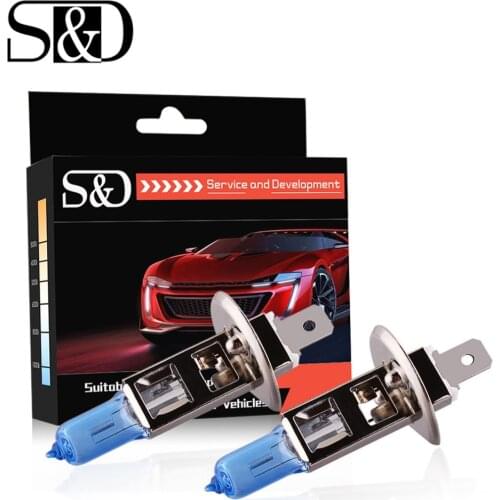 2pcs H1 55W 12V Super Bright Halogen Bulb Car Headlight Lamp Fog Lights High Power Auto Light Bulbs 5000K White