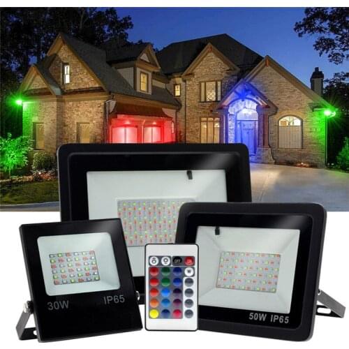 Tree Lights Led 50w Led 100w Floodlight Spotlight Outdoor RGB Colorful Led Projector Light Garden Spotlight IP66 Waterproof