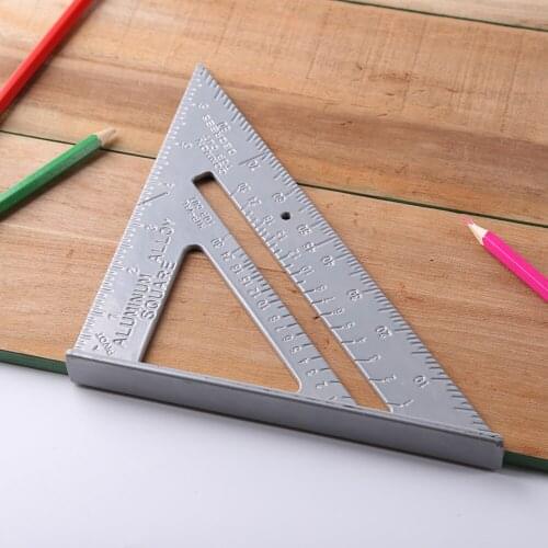 7 inch Triangle Ruler 90 degree Square Ruler Woodworking Aluminum Angle Protractor for Building Framing Tools Angle Protractor