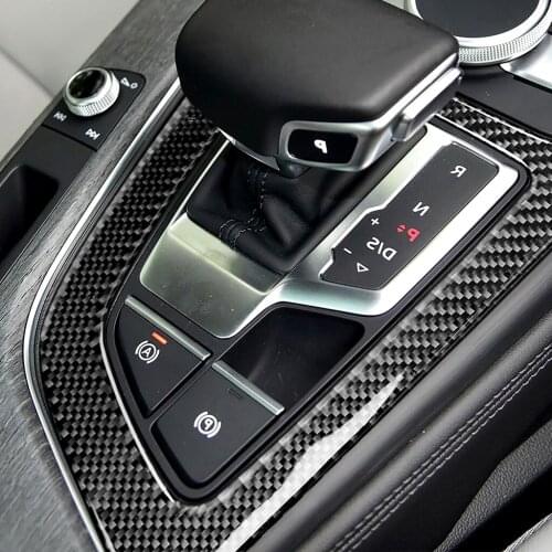 Carbon Fiber Large Gear Panel Decorative Cover Trim Sticker for Audi 2017-2019 A4L A5 Exterior Decoration Car Accessories