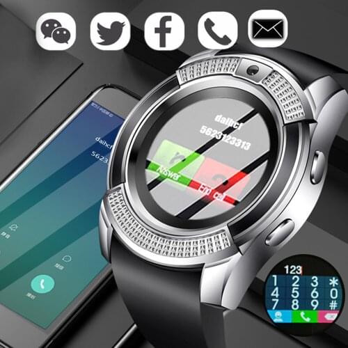 Smart Watch Wristband Bluetooth Band With 0.3M Camera SIM IPS HD Full Circle Display Smartwatch For Android System Mobile Phone