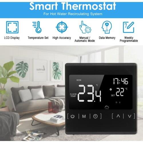 Smart Touchscreen Thermostat for Home Programmable Electric Water Heating System Thermoregulator 85-250V Temperature Controller