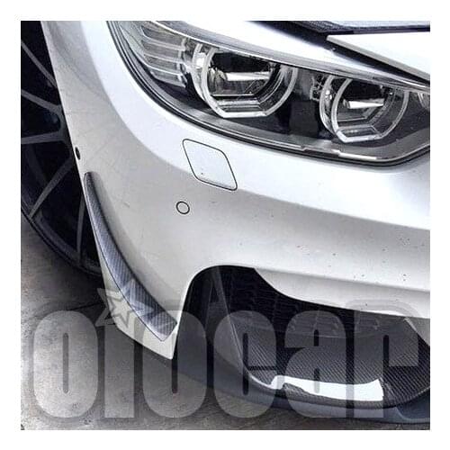 AT Style 2pcs Carbon Front Bumper Side Wings for BMW F80 M3 F82 F83 M4