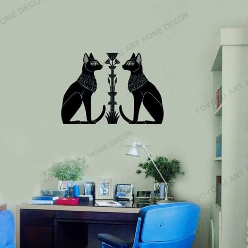 Egyptian Cats Vinyl Wall Decal Bastet Creative Idea Room Stickers vinyl Wall Stickers Home Decor Living Room Mural JC126