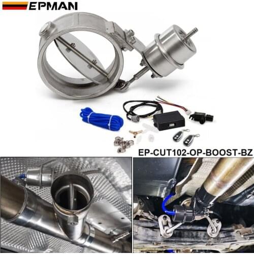 Exhaust Control Valve With Boost Actuator Cutout 102mm Pipe Opend with Wireless Remote Controller Set EP-CUT102-OP-BOOST-BZ