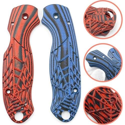 G10 Knife Handle Patch Composite Material Folding Spider Pattern Red And Blue Knife Handle Patch