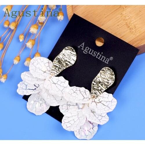 Women Flower Earrings Dangle Fashion Earrings Jewelry Girls White Small Earrings Punk Drop Earring Minimalist Earings pendientes