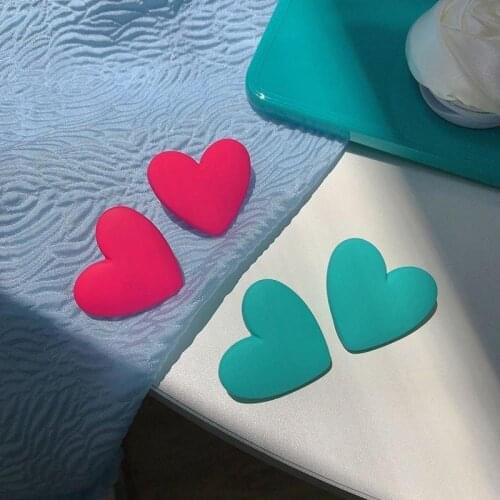 Love Candy Color Earrings Female 2021 Trend New Earrings Trendy Summer Style Niche High-End Unique Heart-Shaped Womens Earrings