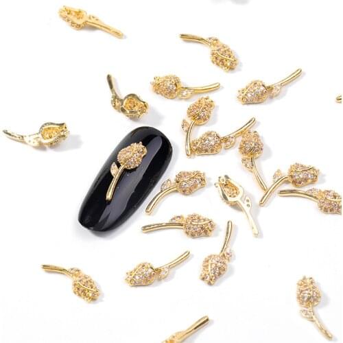 2pieces 3D metal Zircon Nail art jewelry japanese nail decorations top quality zircon crystal manicure zircon diamond charms