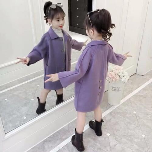 2019 Fashion Spring Kids Clothing Jackets Coats For 3-12 Yrs Toddler Baby Girl Mid Long Autumn Outwear Casual Warm Girls Coats