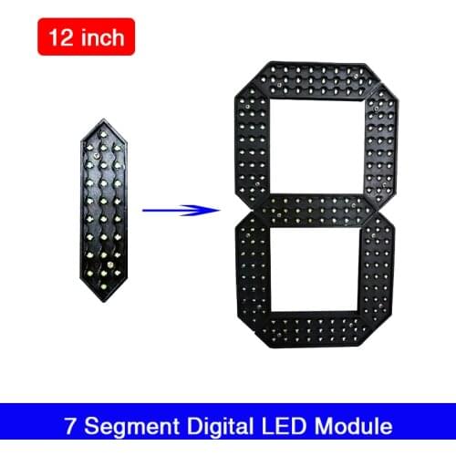 4Pcs/Lot 12'' Red / Green / Yellow / White / Blue Color Digital Numbers Module 7 Segment LED Display for Oil Price LED Gas Price