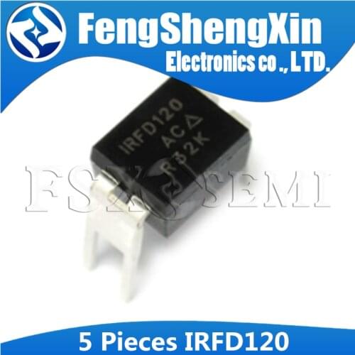 5pcs New IRFD120 DIP4 IRFD120PBF DIP-4 IRF120 DIP 1.3A, 100V, 0.300 Ohm, N-Channel Power MOSFET