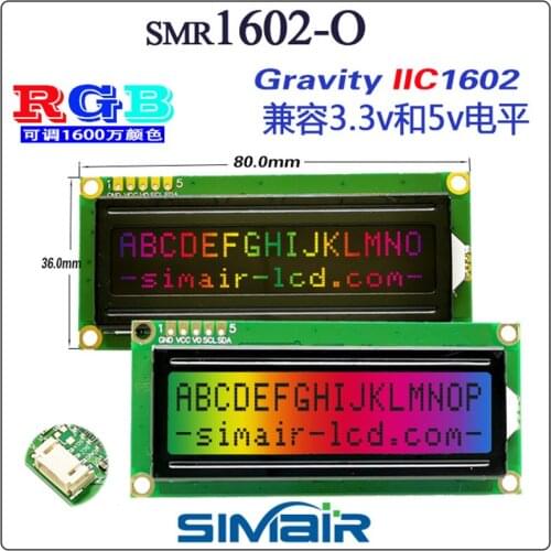 5V SPLC780D COB STN 80x36mm 16*2 1602 16 PIN Dot Matrix Screen Module 16x2 Character I2C LCD Display with RGB Backlight