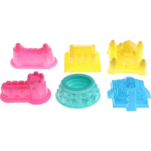 6Pcs Beach Sand Castle Building Model Mold Beach Fun Toys For Children Kids Toy DIY Educational Toys