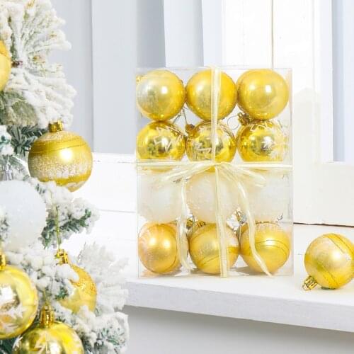 6cm 24 Pack Christmas ball blue Christmas Ball Christmas tree Christmas decoration gift Christmas decoration