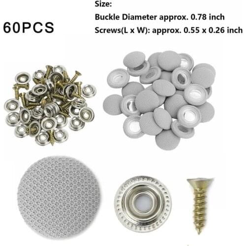 60Pcs/Set Car Roof Lining Repair Kit Snap Rivets Car Roof Repair Button Fixing Buckle With Screws For Truck/Car/Van