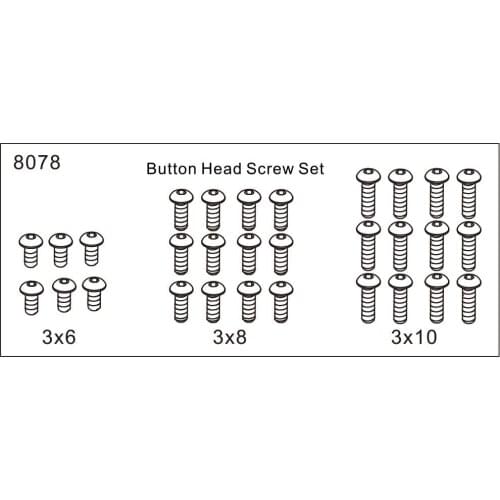 ZD racing EX07 accessories super sports car 1/7 original accessories 8078 round head screw