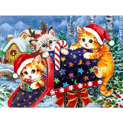 Animals 5D Diamond Painting DIY"Cat" Full Square Diamond Embroidery Christmas Cross Stitch Kit Rhinestone Mosaic Home Decor Gift