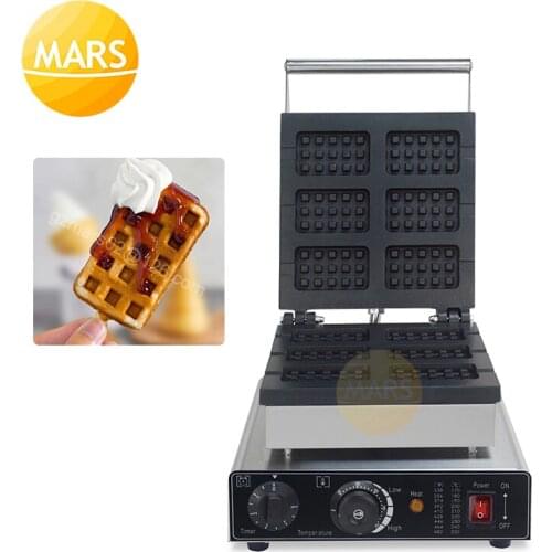 Kitchen Waffle Snacks Maker Non-stick Rectangle Shape Iron Pan Sandwich Maker Machine, 6pcs Waffle Sticks Baking Equipment