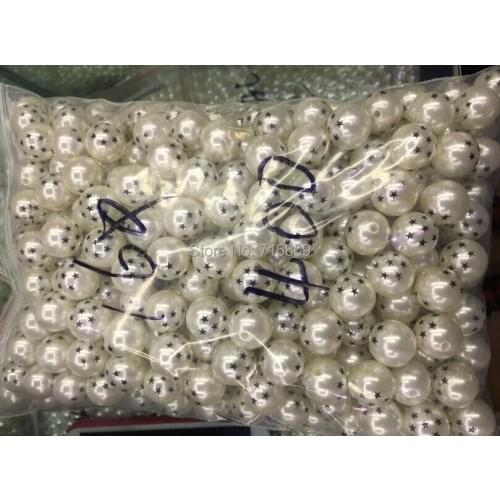 Free ship 16MM 400pcs Shiny plastic beads-- faux pearl beads,plastic round beads pave star logo
