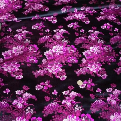 Brocade Glossy Kimono Cosplay Advanced Clothing Fabric Cheongsam Brocade Peony Dress Material
