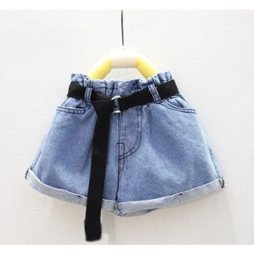 Children Clothing Summer Kids Girls Jeans Shorts girl denim Casual Hot Short Pants Fashion belt Denim Shorts