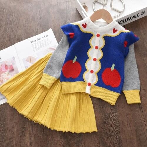Girl Baby Cartoon Princess Clothing Suits Fashion Autumn Kids Sweaters And Skirt Outfits Children Party Costume Casual Clothes