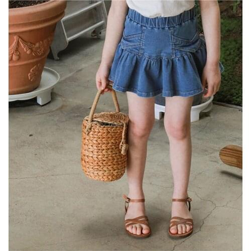 Jeans Skirts for Girls 2021 Summer Toddler Girl Sweet Denim Skirts with Shorts 4 5 6 8 10 years
