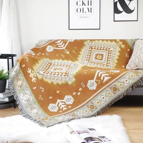 Ethnic Blanket Sofa Bedding Cover Office Nap Supple Weave Tassels Wraps Home Decor Travel Portable Blankets