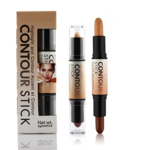 Makeup Creamy Double-ended 2 in1 Fcae Stick Contouring Highlighter Bronzer Create face 3D Makeup 100pcs