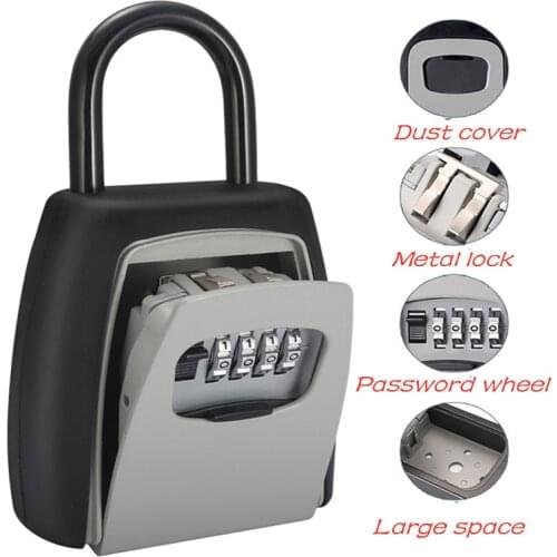 Hot Lock Outdoor Key Safe Box Padlock Use Password Lock Alloy Material Keys Hook Security Organizer Boxes Keys Storage Box 2020