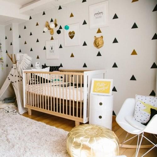 Little Triangles Baby Girl Room Decorative Stickers Children Bedroom Wall Sticker For Kids Room Children Wall Decal Stickers