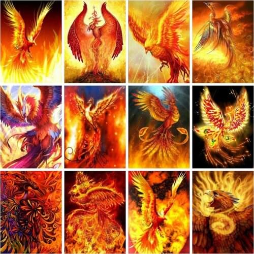 Diamond Painting Kit Phoenix Full Square/round Embroidery Cross Stitch Fire Bird Mosaic Fantasy Animal Diamond Art