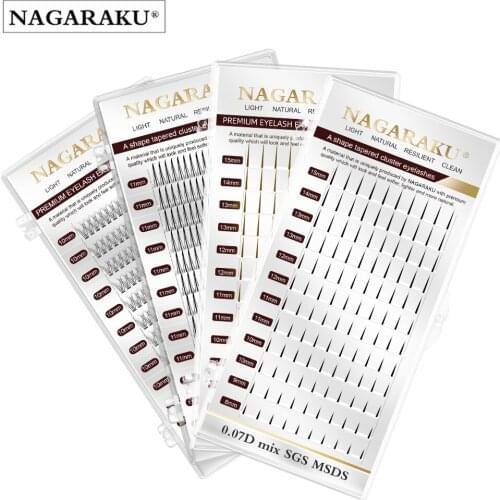 NAGARAKU shape A Flat base individual eyelash extension easy to apply A shape lashes natural mink false eyelashes makeup lash