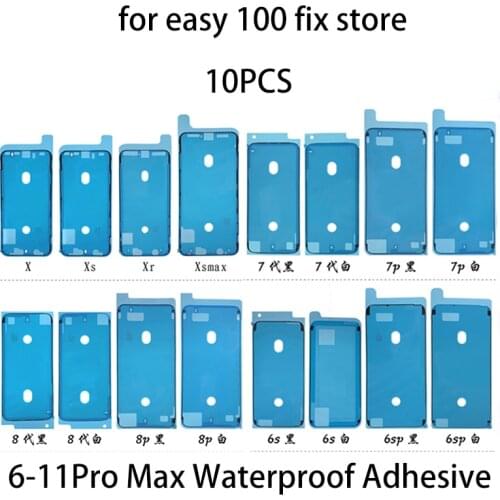 10pcs Waterproof Sticker For iPhone 11 Pro X XS Max XR 6 6P Plus LCD Display Frame Bezel Seal Tape Glue Adhesive Repair