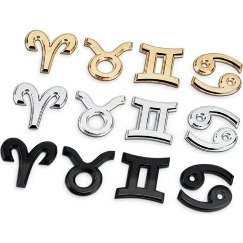 Noizzy Zodiac Charms Sign Ho Cancer Aries Gemini Taurus Leo Virgo Car Emblem Motorcycle Auto Sticker Sign for Women Accessories