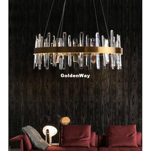 Newly Modern K9 Crystal Pendant Lamp D40/D60/D80cm Stainless Steel Bronze Color Living Room LED Lights Copper Decorative Lights