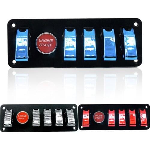 12V 20A LED Ignition Switch Panel Carbon Fiber Car One-Key Start Button for Racing Car Engine Start Push Button car accessories