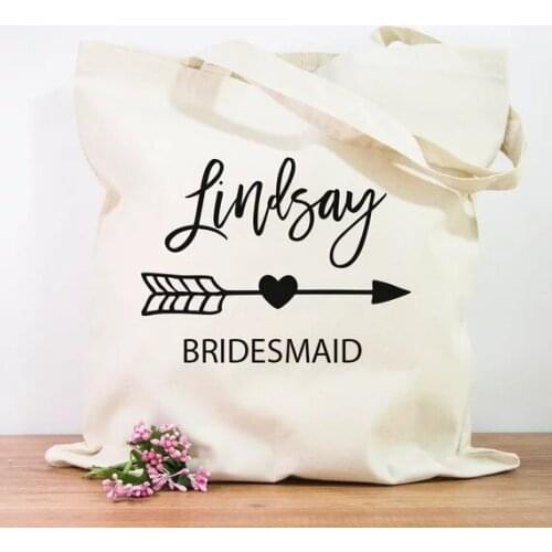 Personalize name glitter wedding bride bridesmaid canvas Tote Bags, Bridal Party Bag, Bridesmaids Tote Bag